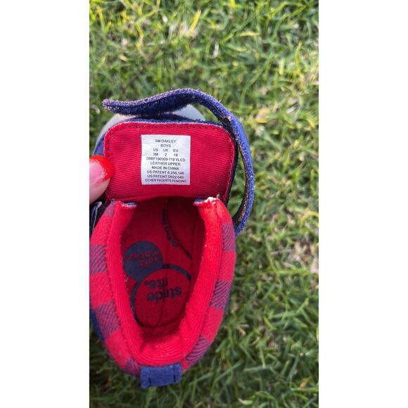 Stride Rite SM Oakley Blue & Red Suede Infant Boots Size 3 Months NWOT - Picture 11 of 14